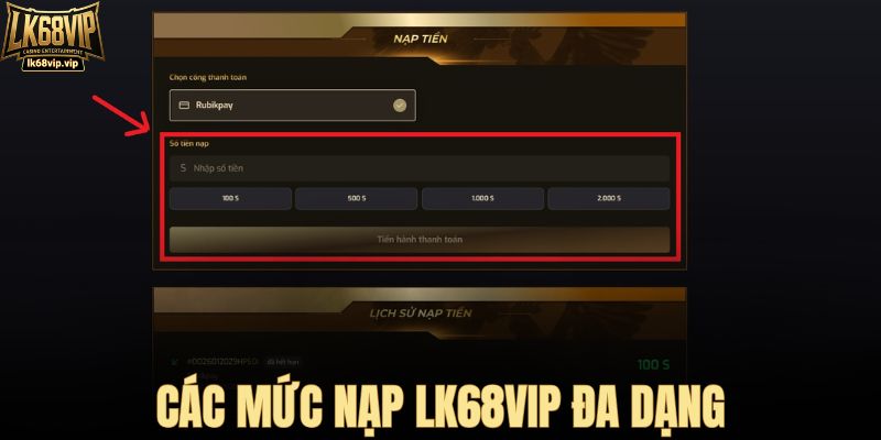 Các mức nạp đa dạng