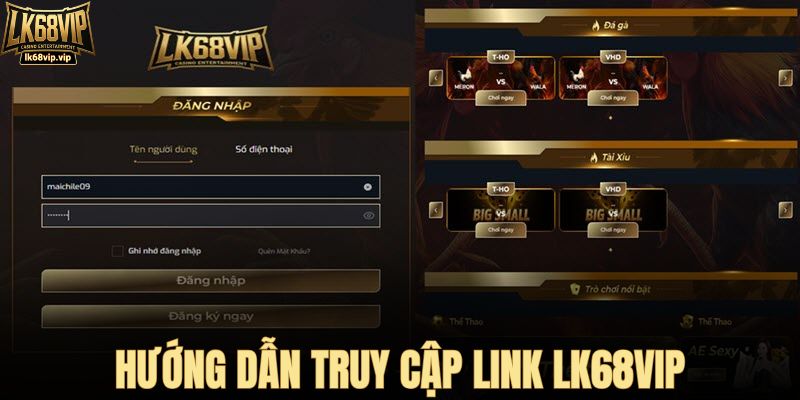Hướng dẫn truy cập link website LK68VIP